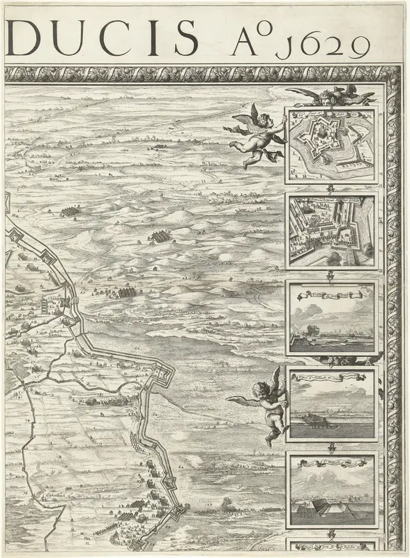 Grote kaart van het beleg van Den Bosch door Frederik Hendrik (blad rechtsboven), 1629 Wall Art by weduwe Hillebrant Jacobsz. van Wouw (I) - High-Resolution Digital Print