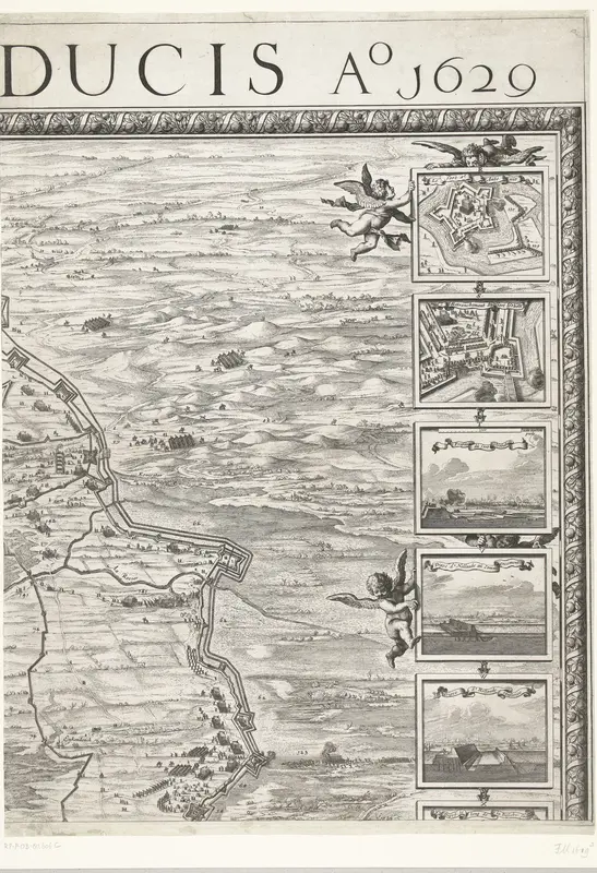 Grote kaart van het beleg van Den Bosch door Frederik Hendrik (blad rechtsboven), 1629 Wall Art by Theodorus Niels - High-Resolution Digital Print