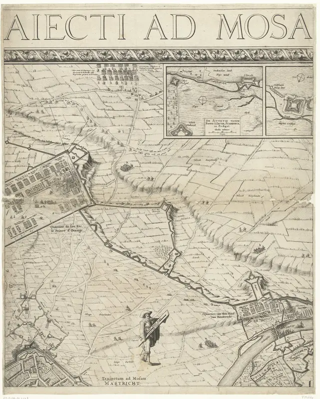 Grote kaart van het beleg van Maastricht, 1632, plaat 2 Wall Art by Jean Pleitner - High-Resolution Digital Print