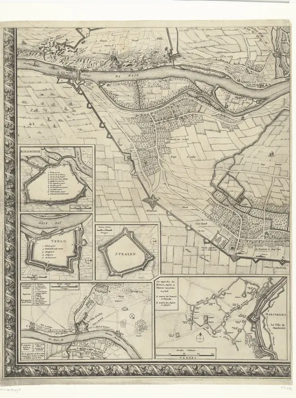 Grote kaart van het beleg van Maastricht, 1632, plaat 4 Wall Art by Jean Pleitner - High-Resolution Digital Print