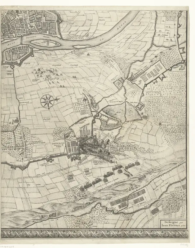 Grote kaart van het beleg van Maastricht, 1632, plaat 5 Wall Art by Unknown - High-Resolution Digital Print