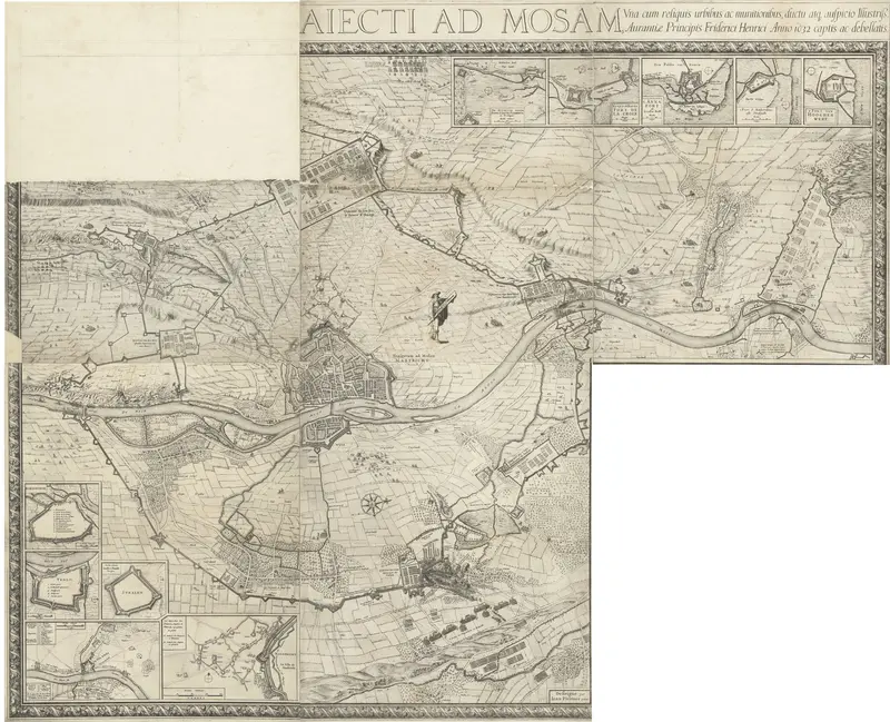 Grote kaart van het beleg van Maastricht, 1632 Wall Art by Unknown - High-Resolution Digital Print