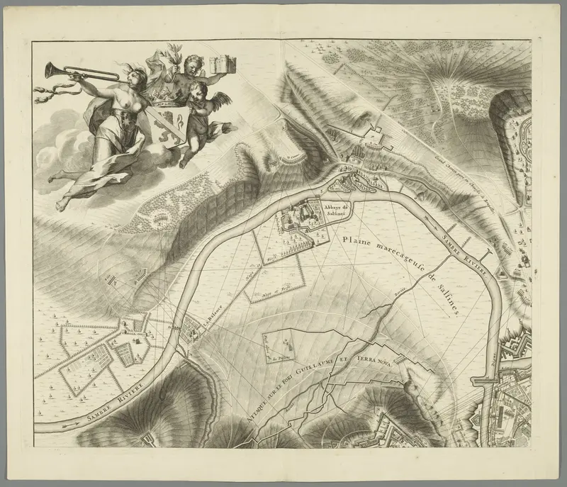Grote kaart van het beleg van Namen (blad nr. 1), 1695 Wall Art by Nicolaes Visscher (II) - High-Resolution Digital Print