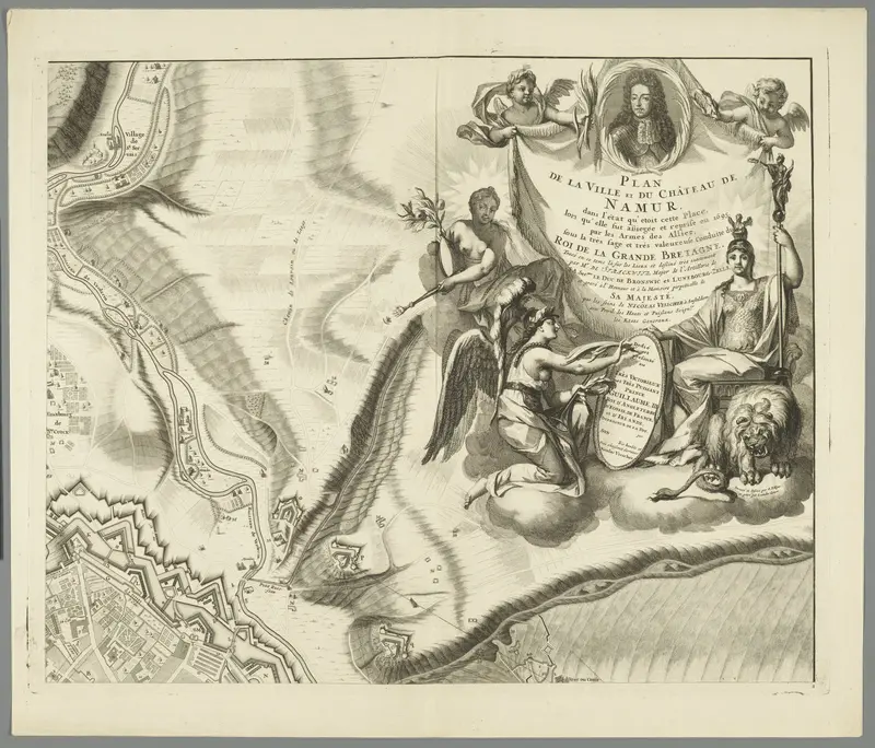 Grote kaart van het beleg van Namen (blad nr. 2), 1695 Wall Art by Daniël Stopendaal - High-Resolution Digital Print