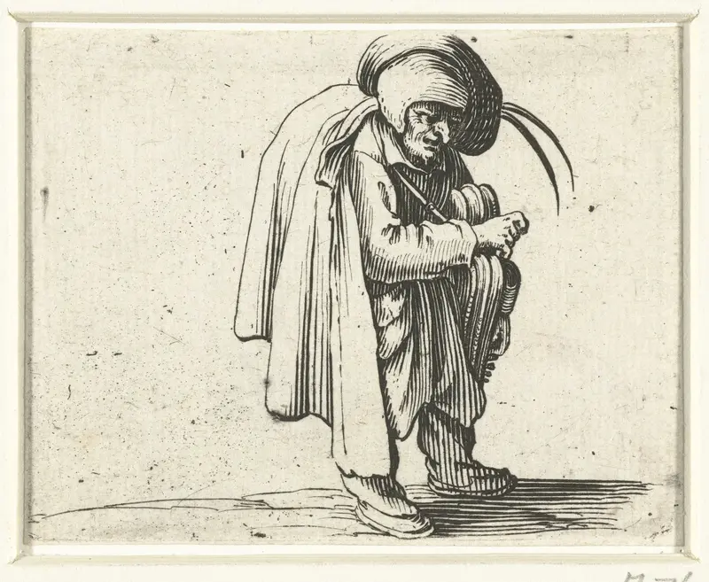 Groteske figuur met draailier Wall Art by Jacques Callot - High-Resolution Digital Print