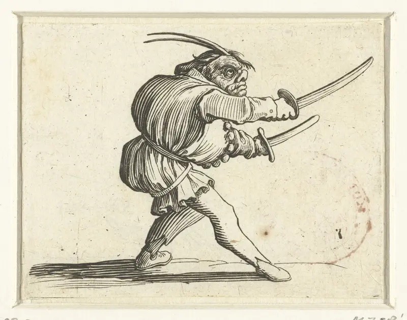 Groteske figuur met twee zwaarden Wall Art by Jacques Callot - High-Resolution Digital Print
