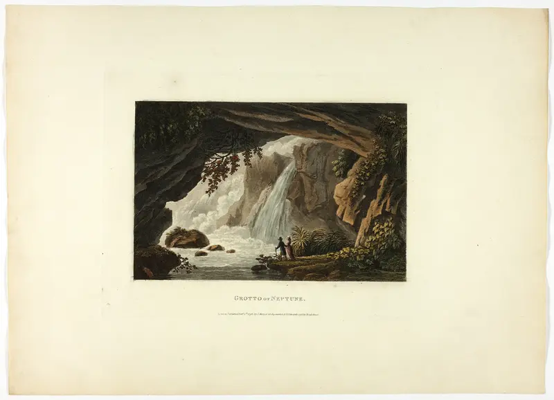 Grotto of Neptune, plate twenty-three from the Ruins of Rome Wall Art by M. Dubourg - High-Resolution Digital Print