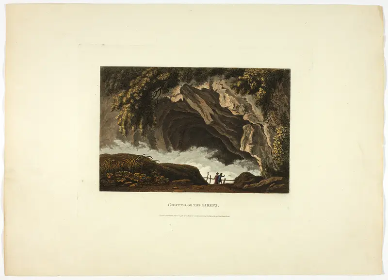 Grotto of the Sirens, plate thirty from the Ruins of Rome Wall Art by M. Dubourg - High-Resolution Digital Print
