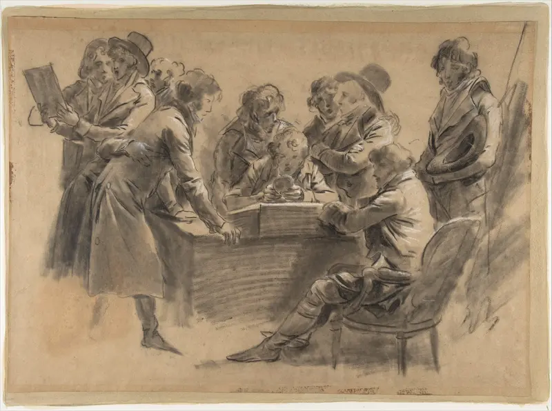 Group of Artists in Jean-Baptiste Isabey's Studio Wall Art by Louis Léopold Boilly - High-Resolution Digital Print