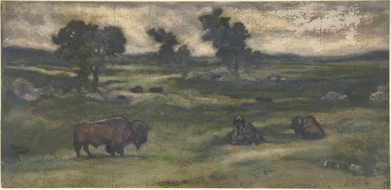 Group of Bison Wall Art by Antoine-Louis Barye - High-Resolution Digital Print