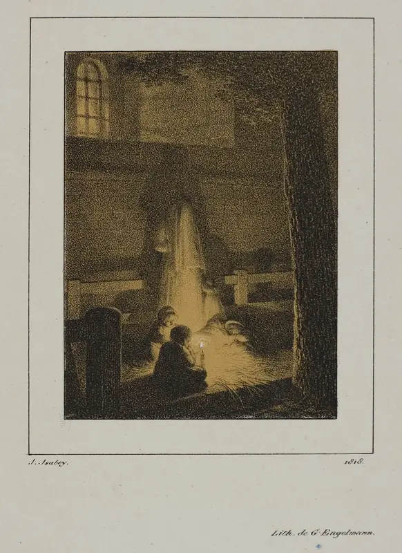 Group of Children Around a Candle Wall Art by Jean-Baptiste Isabey - High-Resolution Digital Print