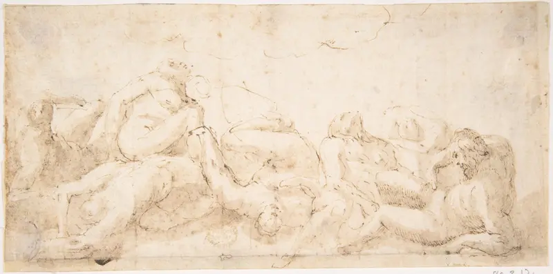 Group of Entangled Nude Figures Wall Art by Anonymous, Italian, 17th or 18th century - High-Resolution Digital Print