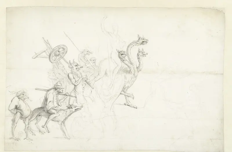 Group of Imaginary Creatures, Turned to the Right Wall Art by Unknown - High-Resolution Digital Print