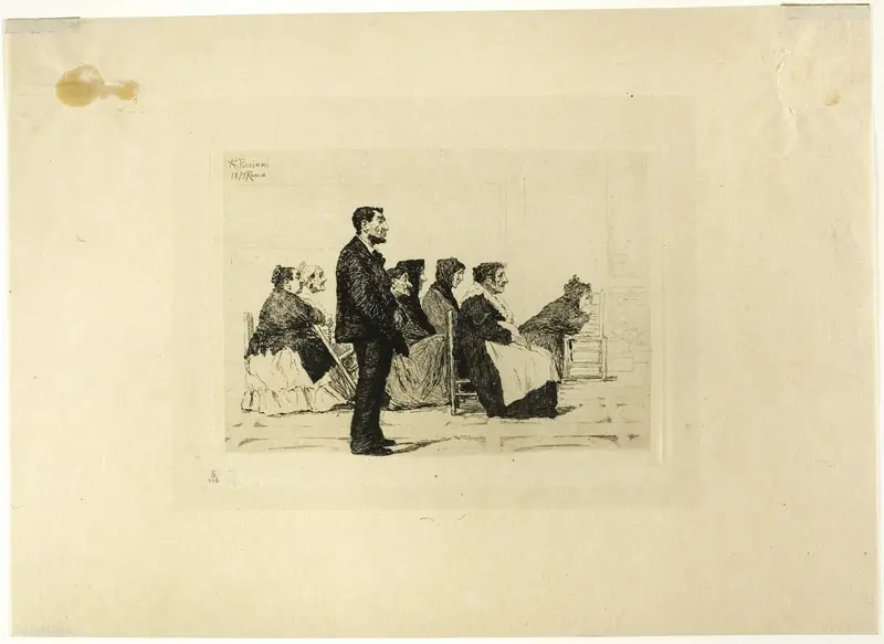 Group of People in Church Wall Art by Antonio Piccinni - High-Resolution Digital Print
