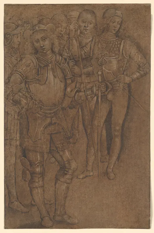 Group of Warriors Standing Wall Art by Perugino (Pietro di Cristoforo Vannucci) - High-Resolution Digital Print