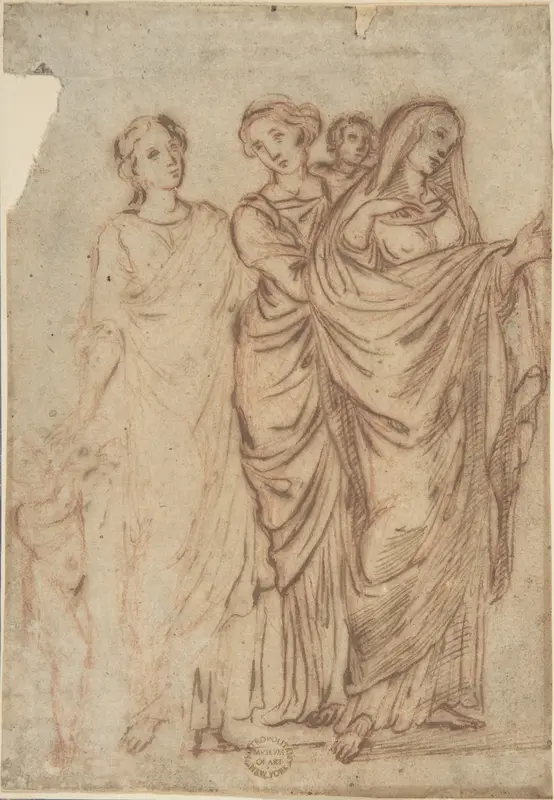 Group of Women Wall Art by Anonymous, Italian, 17th or 18th century - High-Resolution Digital Print