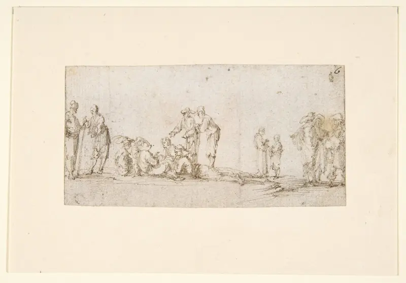 Groups of Men Talking Wall Art by Stefano della Bella - High-Resolution Digital Print