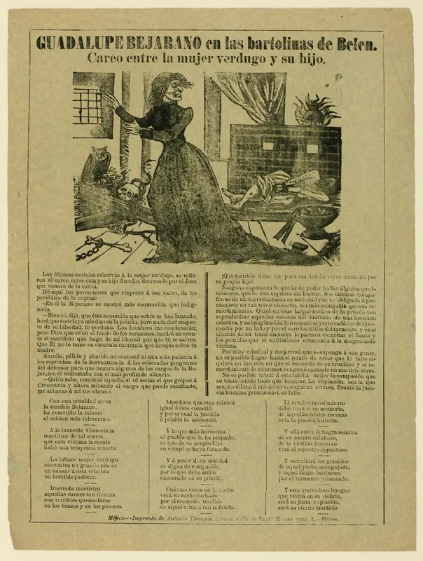 Guadalupe Bejarano in the Dungeons of Belén Prison Wall Art by José Guadalupe Posada - High-Resolution Digital Print