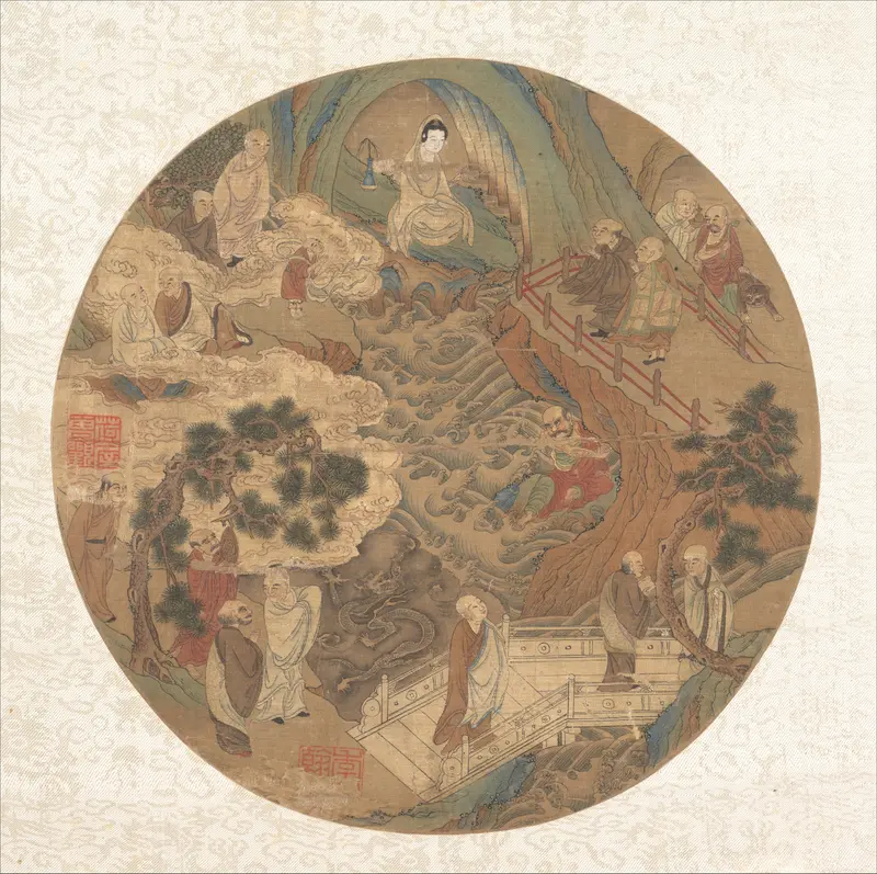Guanyin and the sixteen luohans