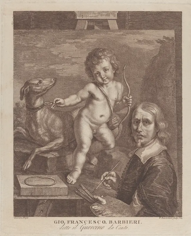Guercino Self-Portrait Wall Art by Francesco Bartolozzi - High-Resolution Digital Print