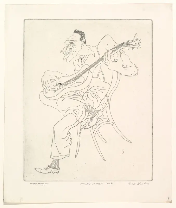 Guitar Player Wall Art by Fred Becker - High-Resolution Digital Print