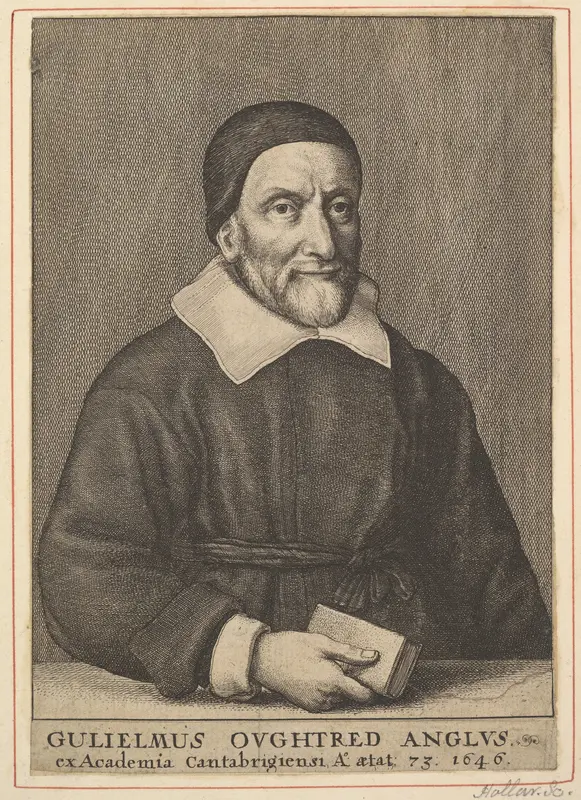 Gulielmus Oughtred Anglus (frontispiece from Oughtred's "The Key of the Mathematicks New Forged and Filed," 1647) Wall Art by Wenceslaus Hollar - High-Resolution Digital Print
