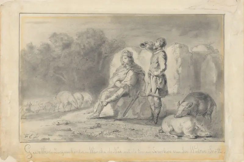 Gurth de Zwijnenhoeder en Wamba de Nar Wall Art by Ferdinand Ernst Lintz - High-Resolution Digital Print