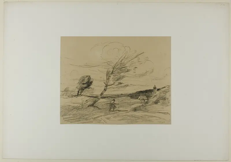 Gust of Wind Wall Art by Jean Baptiste Camille Corot - High-Resolution Digital Print