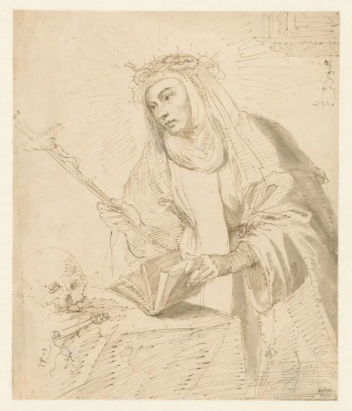 H. Catharina in contemplatie Wall Art by Matthys van den Bergh - High-Resolution Digital Print