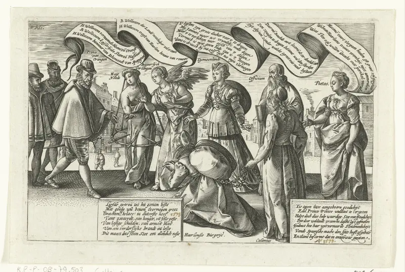 Haarlemse burgerij smeekt de prins van Oranje om hulp, ca. 1577-1579 Wall Art by Hendrick Goltzius - High-Resolution Digital Print