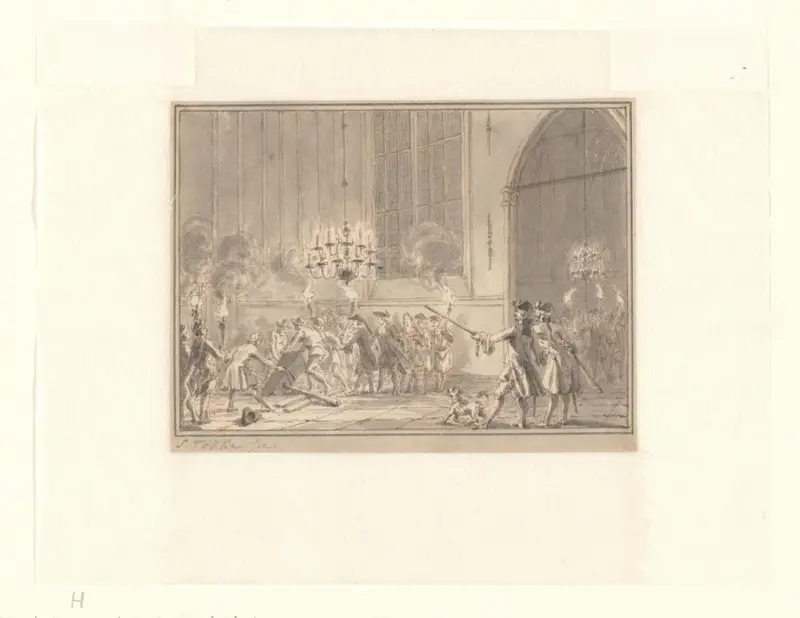 Haastige begrafenis van koopman Daniël Raap in het geheim 's nachts in de Oude Kerk Wall Art by Unknown - High-Resolution Digital Print