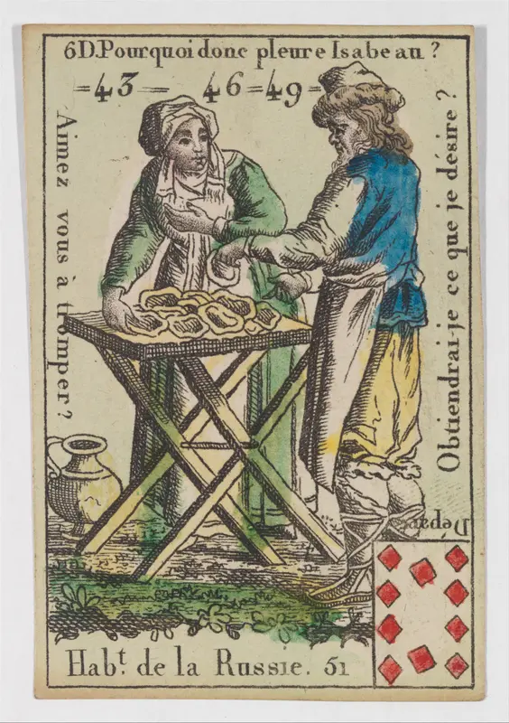 Hab.t de la Russie, from the playing cards (for quartets) "Costumes des Peuples Étrangers" Wall Art by Anonymous, French, 18th century - High-Resolution Digital Print