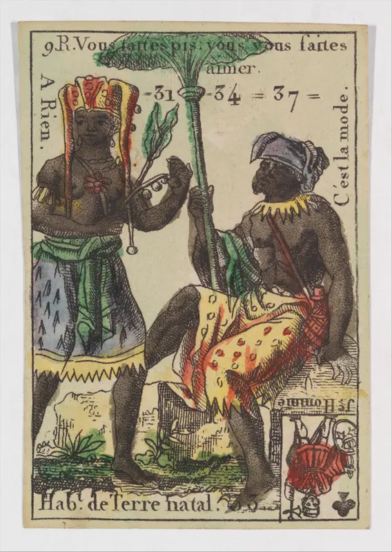 Hab.t de Terre natal, from the playing cards (for quartets) "Costumes des Peuples Étrangers" Wall Art by Anonymous, French, 18th century - High-Resolution Digital Print