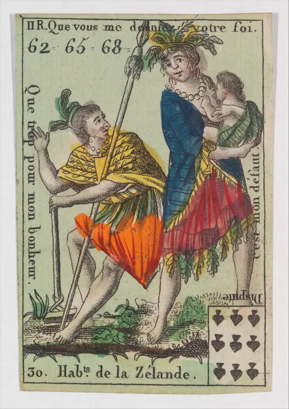 Hab.ts de la Zelande, from the playing cards (for quartets) "Costumes des Peuples Étrangers" Wall Art by Anonymous, French, 18th century - High-Resolution Digital Print