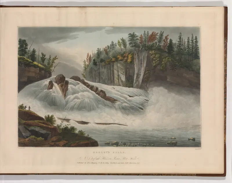 Hadley's Falls (No. 5 of The Hudson River Portfolio) Wall Art by John Rubens Smith - High-Resolution Digital Print