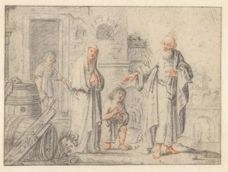 Hagar en Ismaël worden uit het huis van Abraham verdreven Wall Art by Unknown - High-Resolution Digital Print