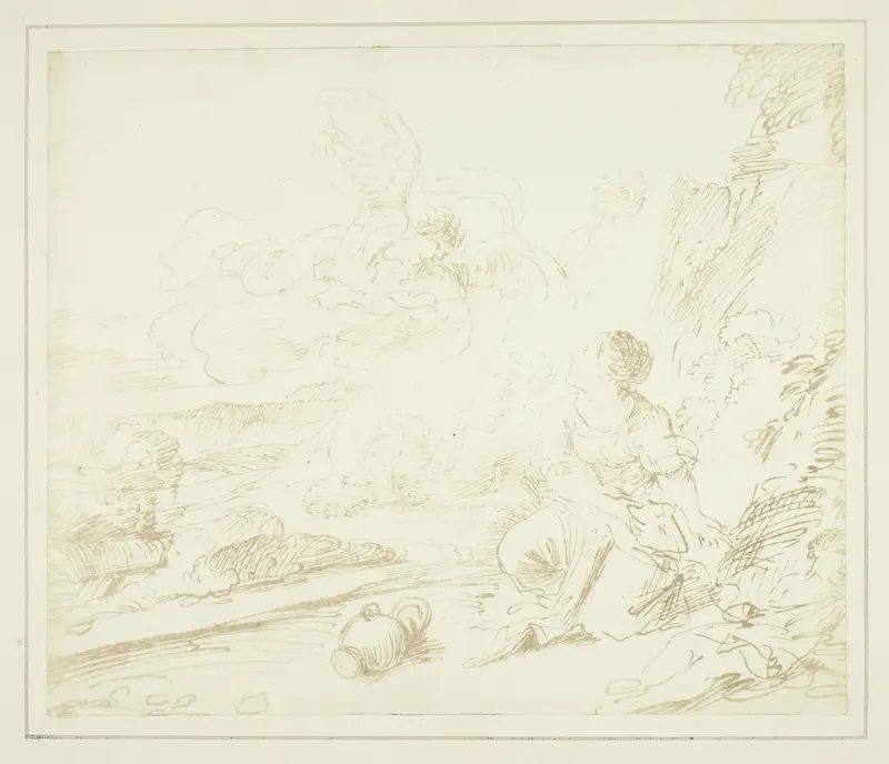 Hagar in the Desert Wall Art by William Henry Fox Talbot - High-Resolution Digital Print
