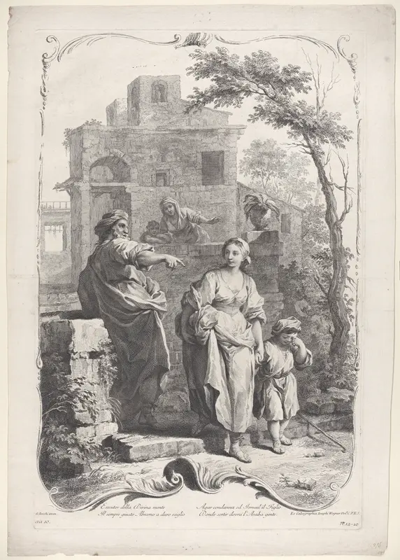 Hagar Sent into the Wildnerness Wall Art by Francesco Bartolozzi - High-Resolution Digital Print