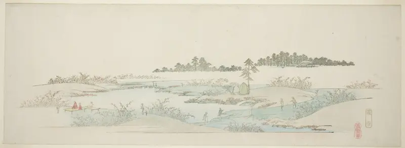 Hagi Temple (Hagidera), from the series "Thirteen Views of the Environs of Edo"