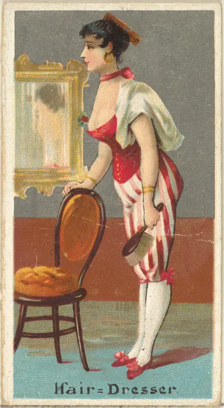 Hairdresser, from the Occupations for Women series (N166) for Old Judge and Dogs Head Cigarettes Wall Art by Goodwin & Company - High-Resolution Digital Print