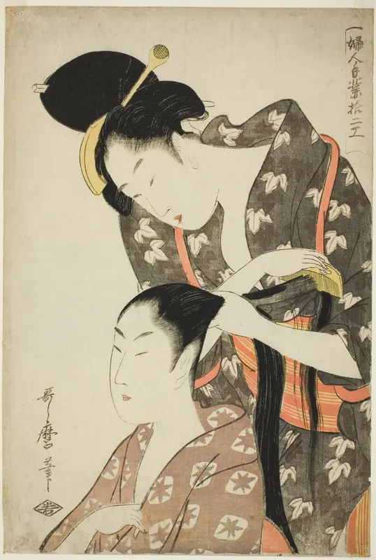 Hairdresser, from the series "Twelve Types of Women's Handicraft (Fujin tewaza juni ko)"