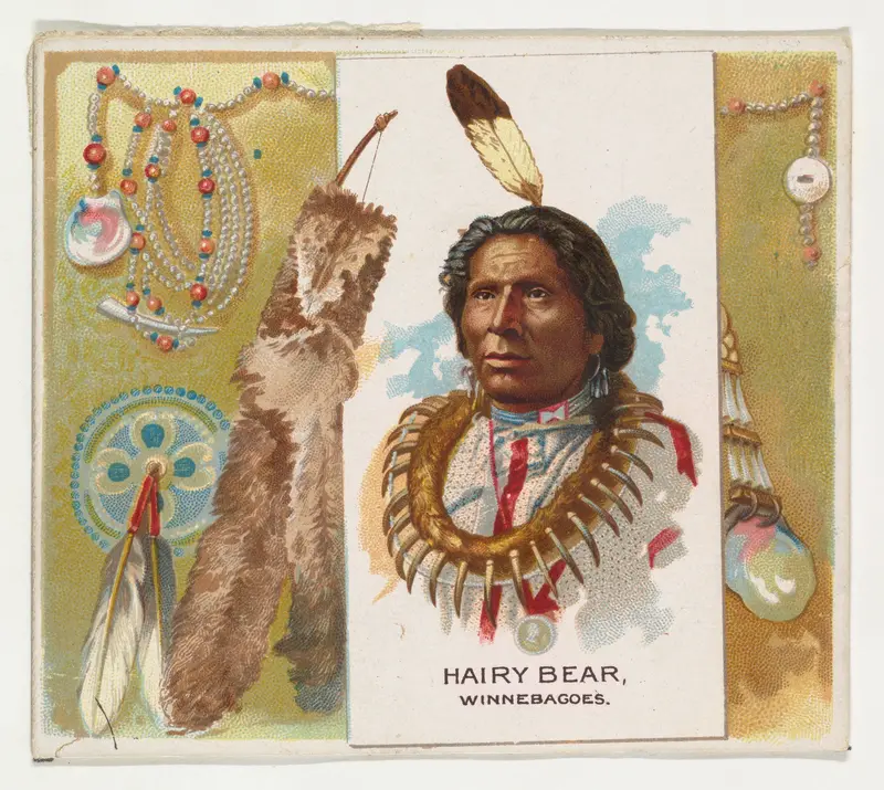 Hairy Bear, Winnebagoes, from the American Indian Chiefs series (N36) for Allen & Ginter Cigarettes Wall Art by Allen & Ginter - High-Resolution Digital Print