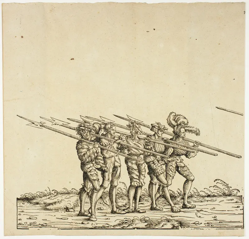 Halberdiers, from the Triumphal Procession of Maximilian Wall Art by Hans Burgkmair, the elder - High-Resolution Digital Print