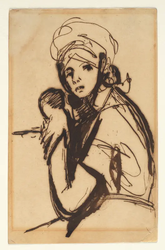 Half-Figure of a Young Woman Wall Art by George Romney - High-Resolution Digital Print
