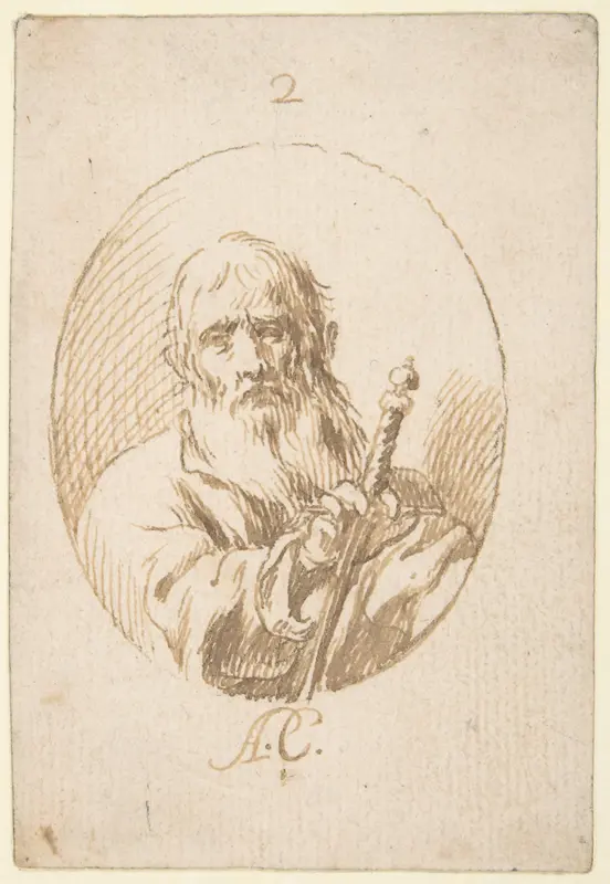Half-length Figure of St Paul in an Oval Wall Art by Antonio del Castillo y Saavedra - High-Resolution Digital Print