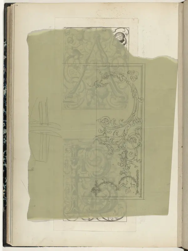Half paneel met cartouche en gevleugelde vrouw Wall Art by anonymous - High-Resolution Digital Print