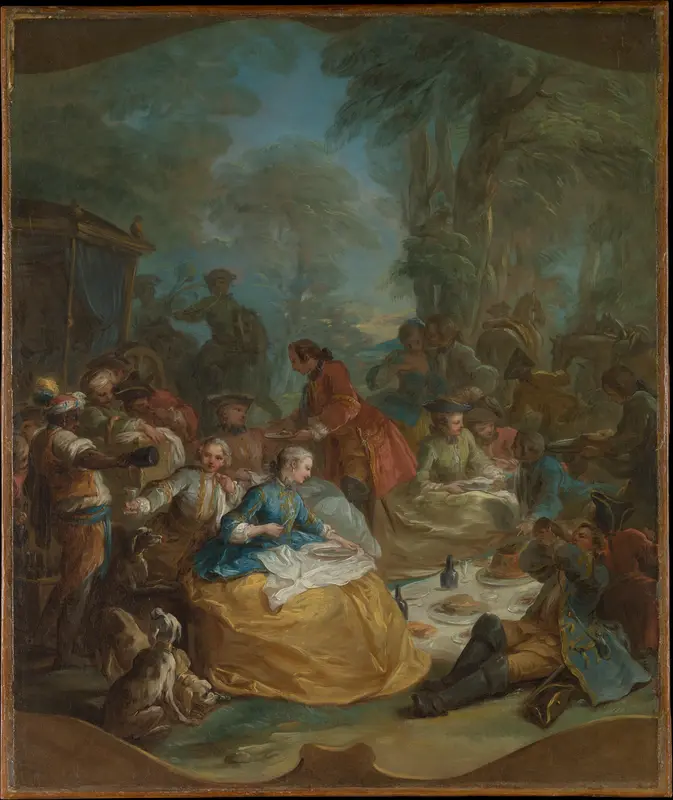 Halt of the Hunt Wall Art by Carle (Charles André) Vanloo - High-Resolution Digital Print