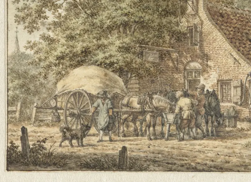 Halte voor een herberg in zomertijd Wall Art by Jacob Cats (1741-1799) - High-Resolution Digital Print