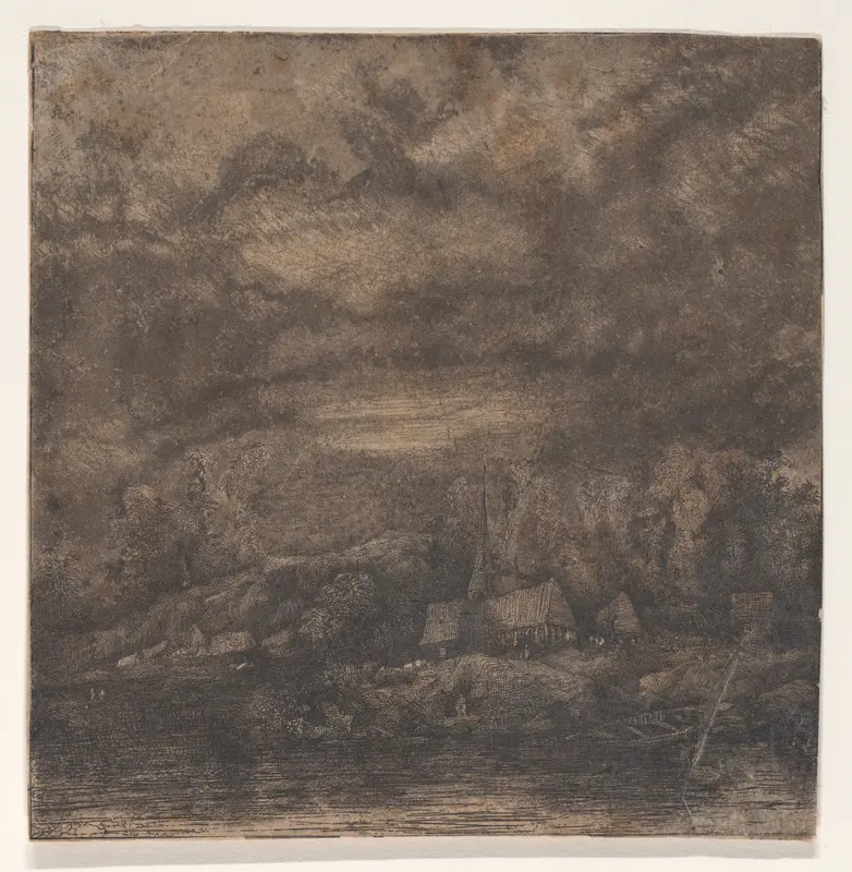 Hameau de Pêcheurs (Hamlet of Fishermen) Wall Art by Rodolphe Bresdin - High-Resolution Digital Print