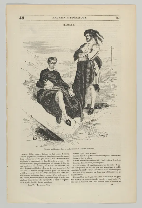 Hamlet and Horatio, from "Le Magasin Pittoresque" Wall Art by Andrew Best Leloir - High-Resolution Digital Print
